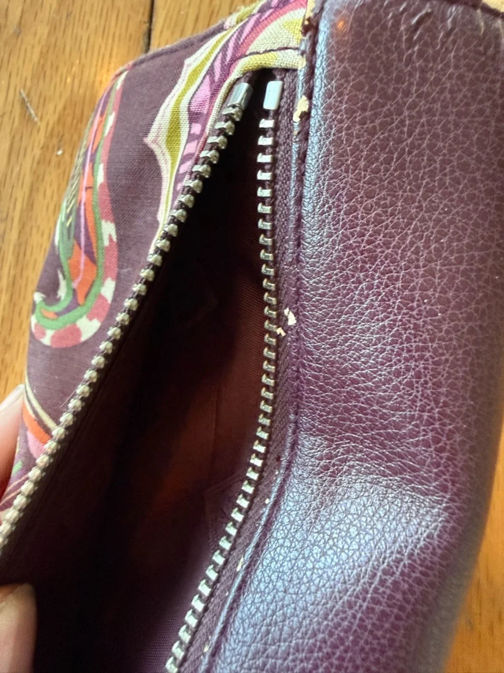 Vera Bradley Purple Paisley Zip-Around Wallet with Teal & Coral Accents - Picture 6 of 7